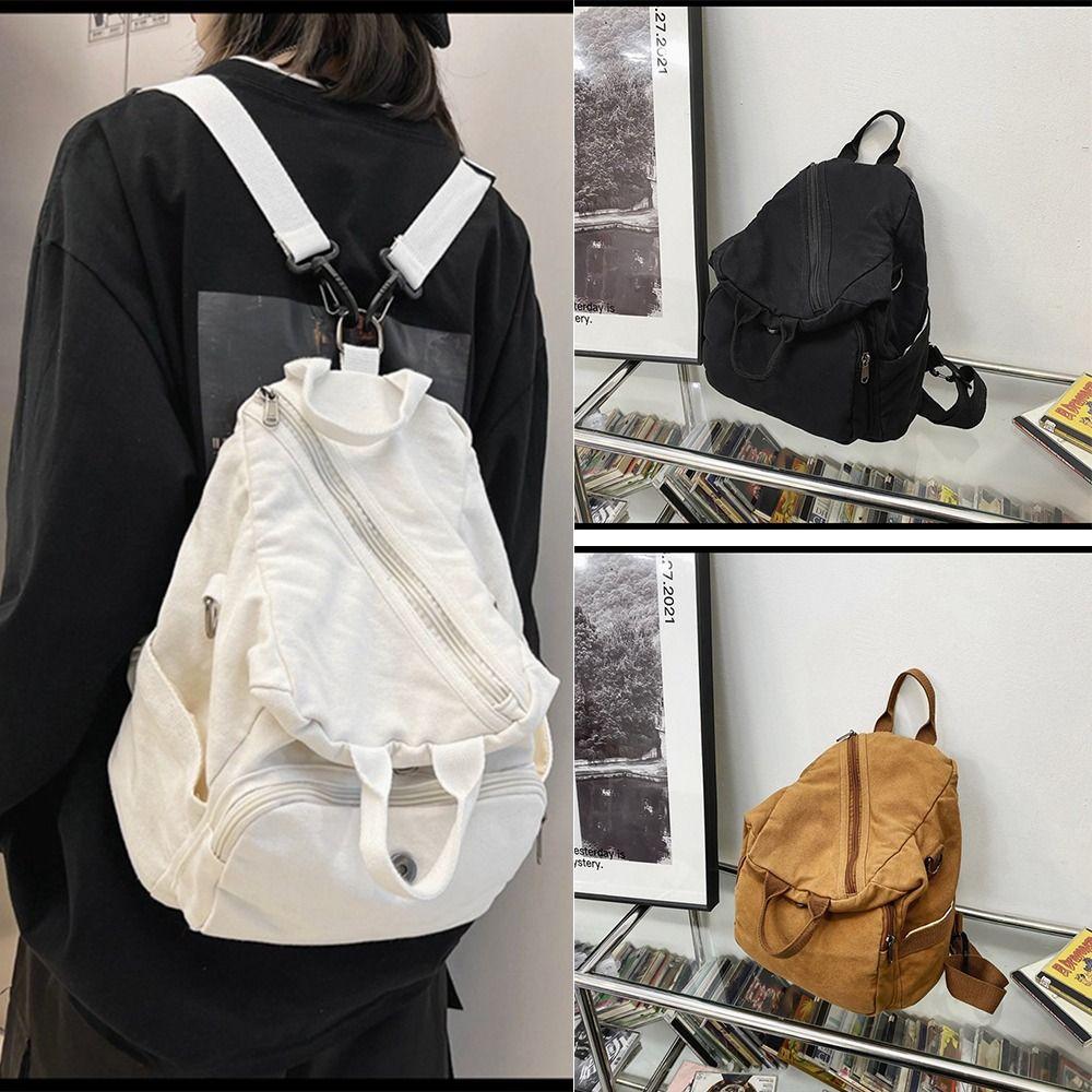 Однотонная сумка через плечо, холщовая дорожная сумка, модный холщовый рюкзак для студентов, женщин и мужчин 
Однотонная сумка через плечо, холщовая дорожная сумка, модный холщовый рюкзак для студентов, женщин и мужчин