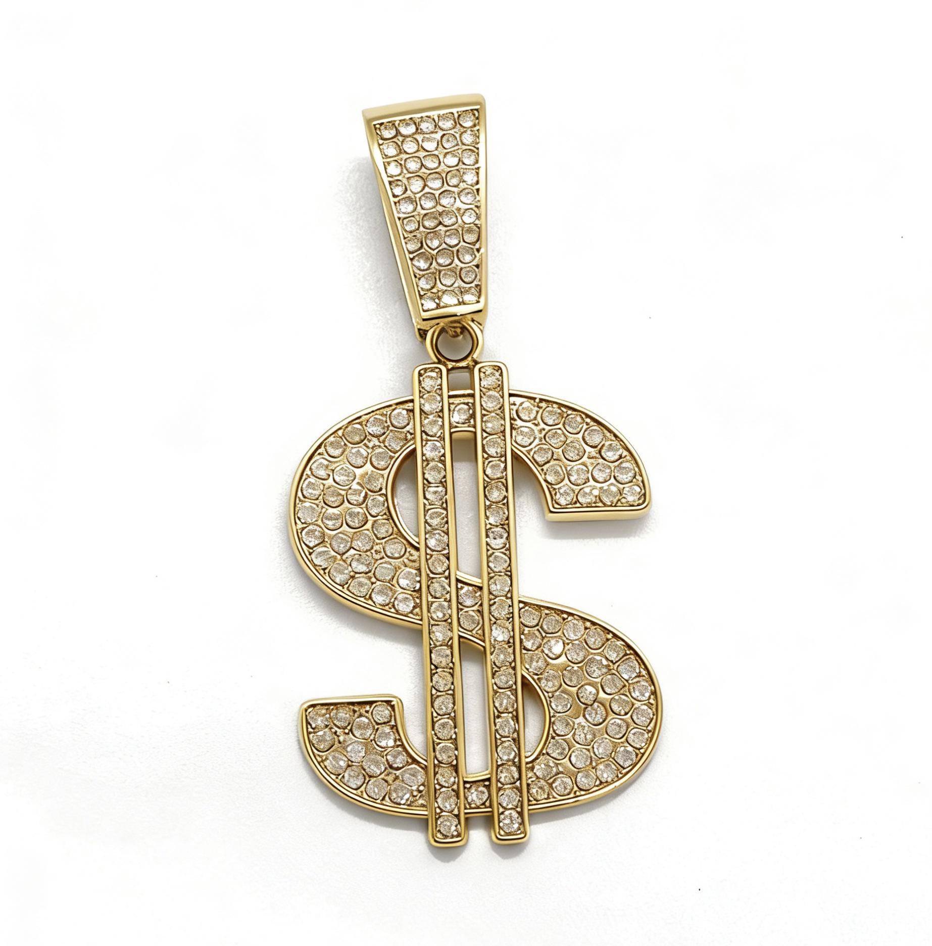 European & American Hip Hop US Dollar Pendant Necklace with Rhinestones - Exaggerated Alloy Design
European & American Hip Hop US Dollar Pendant Necklace with Rhinestones - Exaggerated Alloy Design