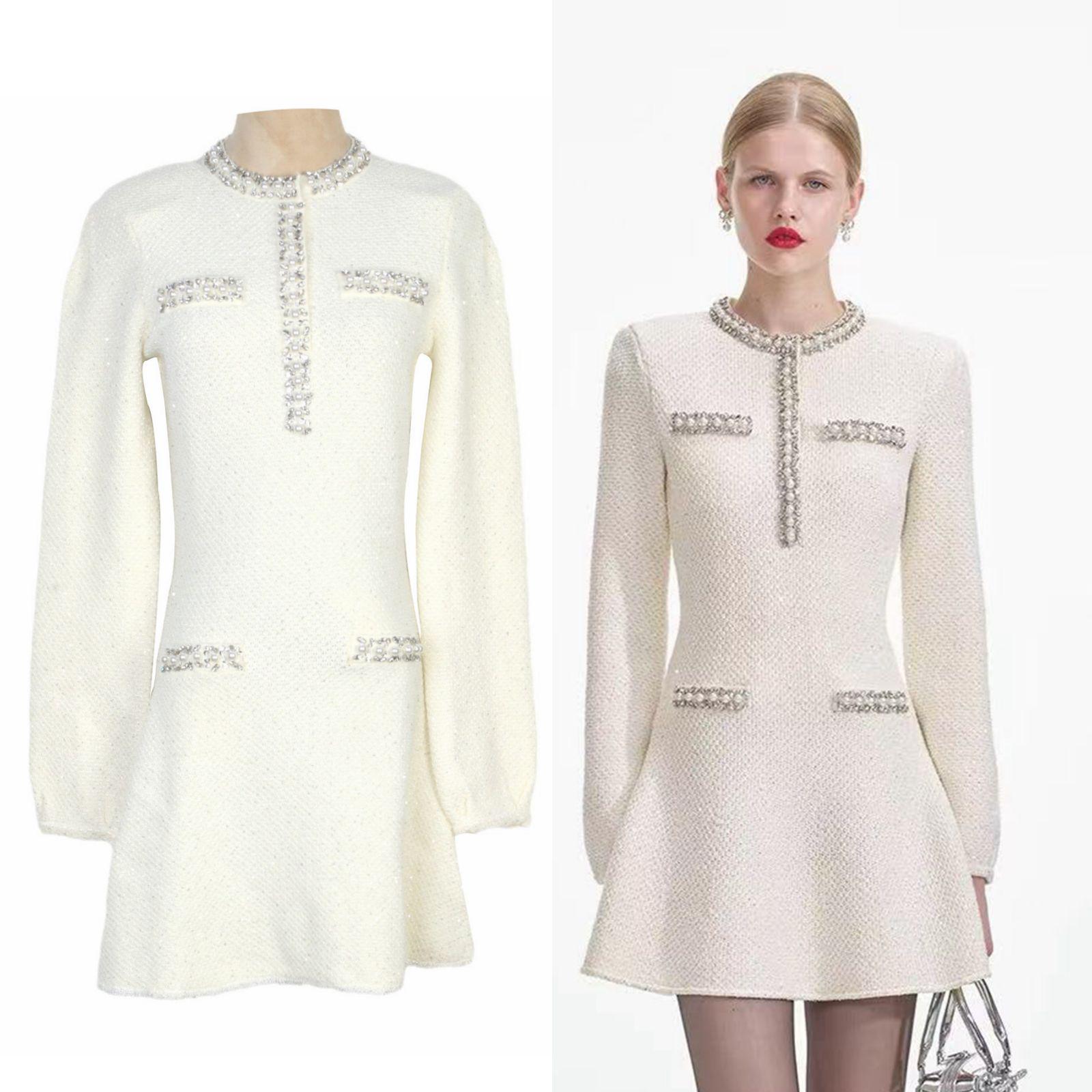 Elegant Diamond-Embellished Sequin Knit Dress - Women s Light Luxury, Long Sleeve, Round Neck, Early Spring Fashion Large
Elegant Diamond-Embellished Sequin Knit Dress - Women s Light Luxury, Long Sleeve, Round Neck, Early Spring Fashion Large