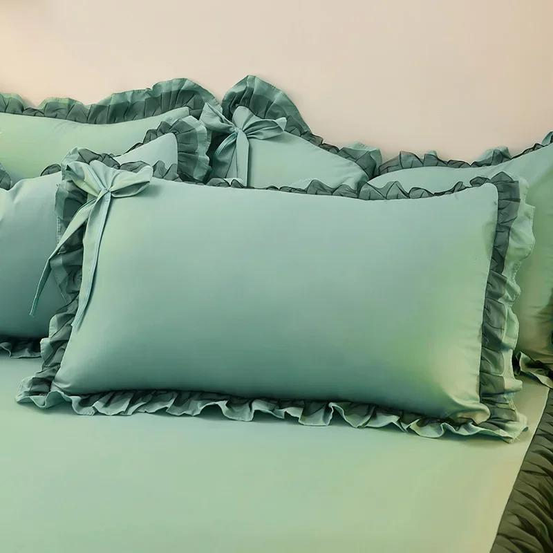 Наволочка в корейском принцессном стиле с большим кружевным воланом для девочек, декоративная наволочка из мягкого стиранного хлопка для дома и спальни, 48x74 см 48x74cm-1PCS
Наволочка в корейском принцессном стиле с большим кружевным воланом для девочек, декоративная наволочка из мягкого стиранного хлопка для дома и спальни, 48x74 см 48x74cm-1PCS