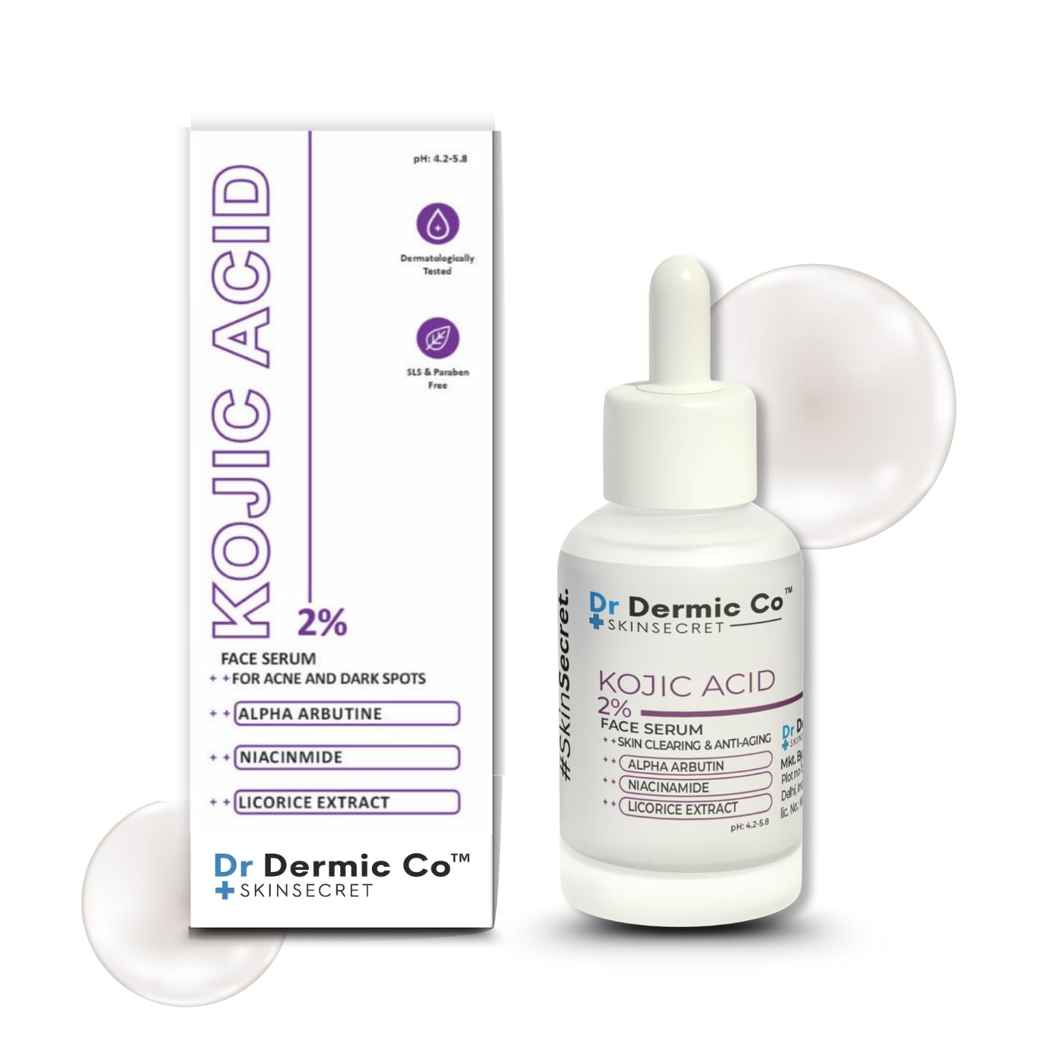 Dr. Dermic Co Face Serum with 2% Kojic Acid, Niacinamide, Licorice Extract & Alpha Arbutin | Brightens Skin, Fades Dark Spots, Fights Pigmentatio
Dr. Dermic Co Face Serum with 2% Kojic Acid, Niacinamide, Licorice Extract & Alpha Arbutin | Brightens Skin, Fades Dark Spots, Fights Pigmentatio