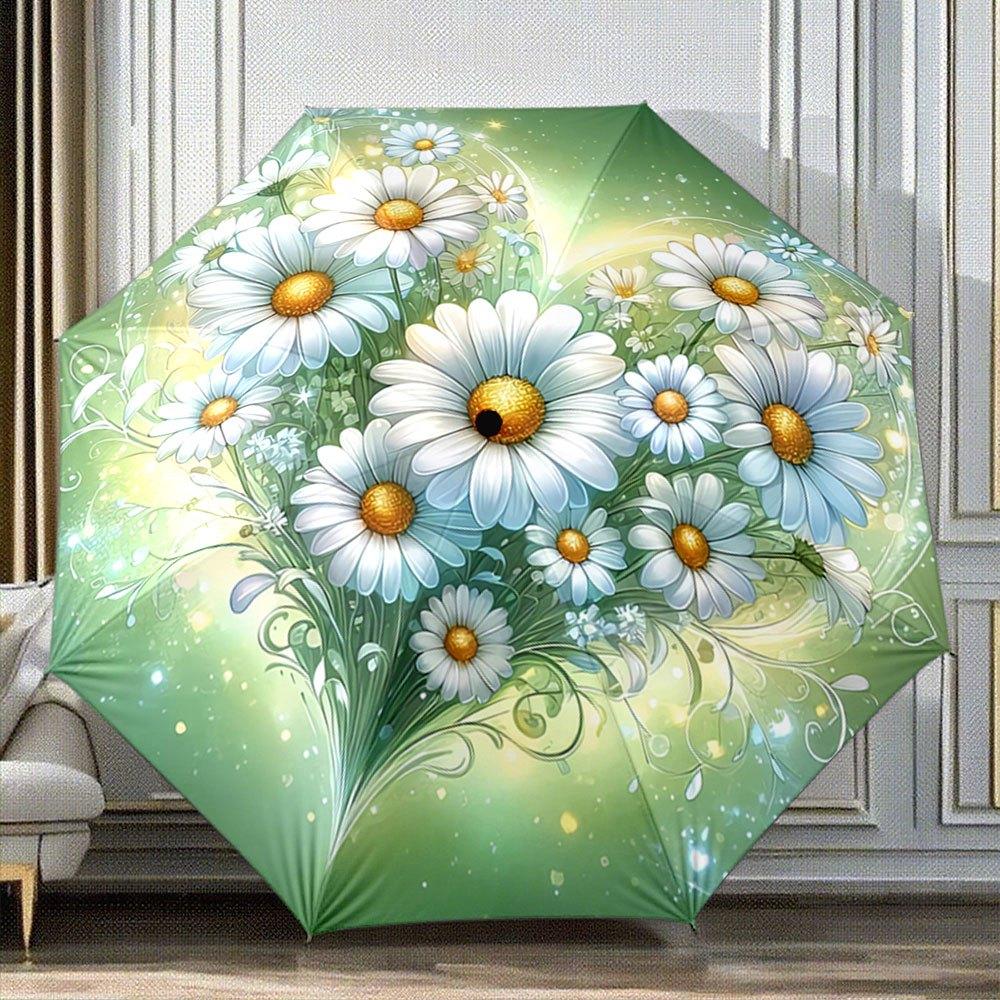 1pc Automatic Umbrella | White Daisies on Green Background, Portable Collapsible Design, Casual Fashion Accessory, Christmas B
1pc Automatic Umbrella | White Daisies on Green Background, Portable Collapsible Design, Casual Fashion Accessory, Christmas B