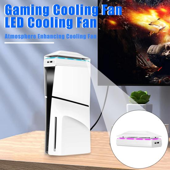 Охлаждающий вентилятор RGB с игровой консолью и пылезащитным чехлом, регулируемая скорость, 2 USB-порта, красочная светодиодная подсветка, охлаждающий вентилятор PS5 Slim
Охлаждающий вентилятор RGB с игровой консолью и пылезащитным чехлом, регулируемая скорость, 2 USB-порта, красочная светодиодная подсветка, охлаждающий вентилятор PS5 Slim