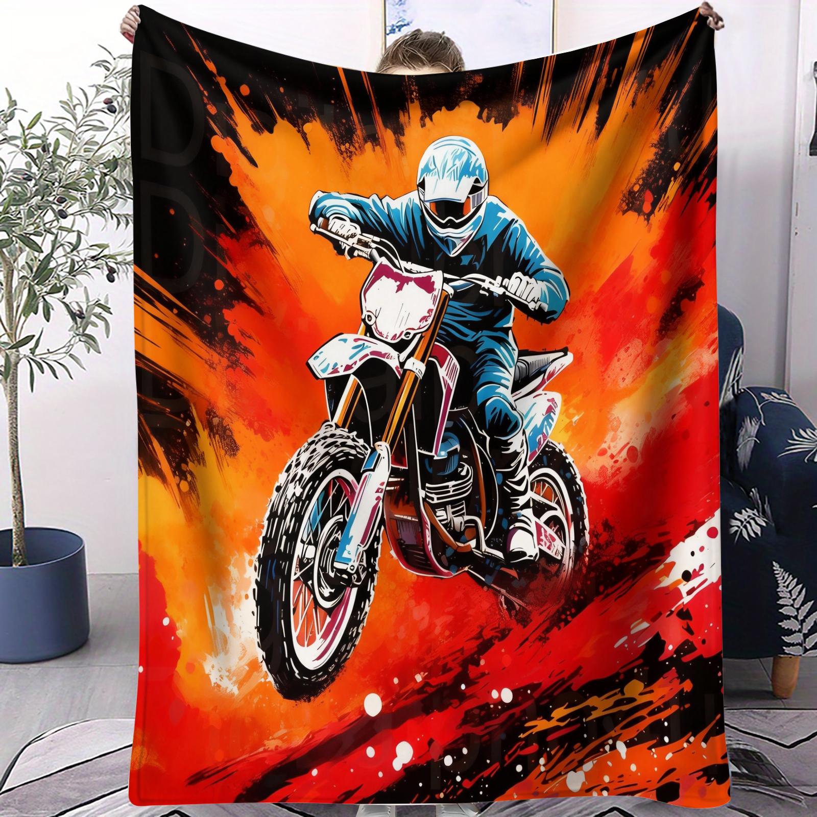 Neon Motocross Rider Art Blanket EyeCatching Energetic Throw for Bedroom Sofa Extreme Sports Fans Ideal for Leisure Decor 70x100cm
Neon Motocross Rider Art Blanket EyeCatching Energetic Throw for Bedroom Sofa Extreme Sports Fans Ideal for Leisure Decor 70x100cm