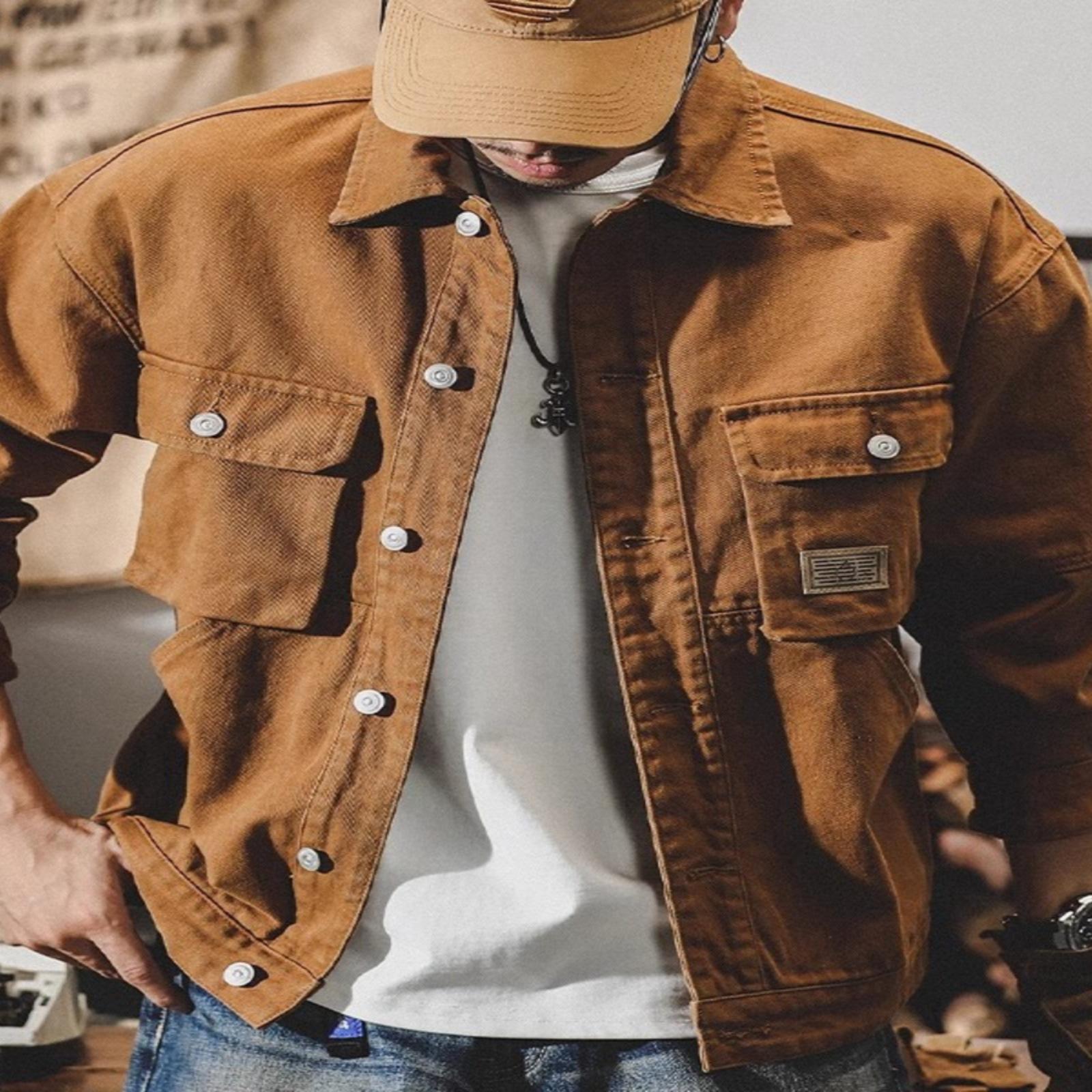 Men s Japanese Retro Heavy Denim Jacket: Stylish, Loose-Fit, Trendy Workwear for Spring and Autumn. 3XL (80-90 kg)
Men s Japanese Retro Heavy Denim Jacket: Stylish, Loose-Fit, Trendy Workwear for Spring and Autumn. 3XL (80-90 kg)