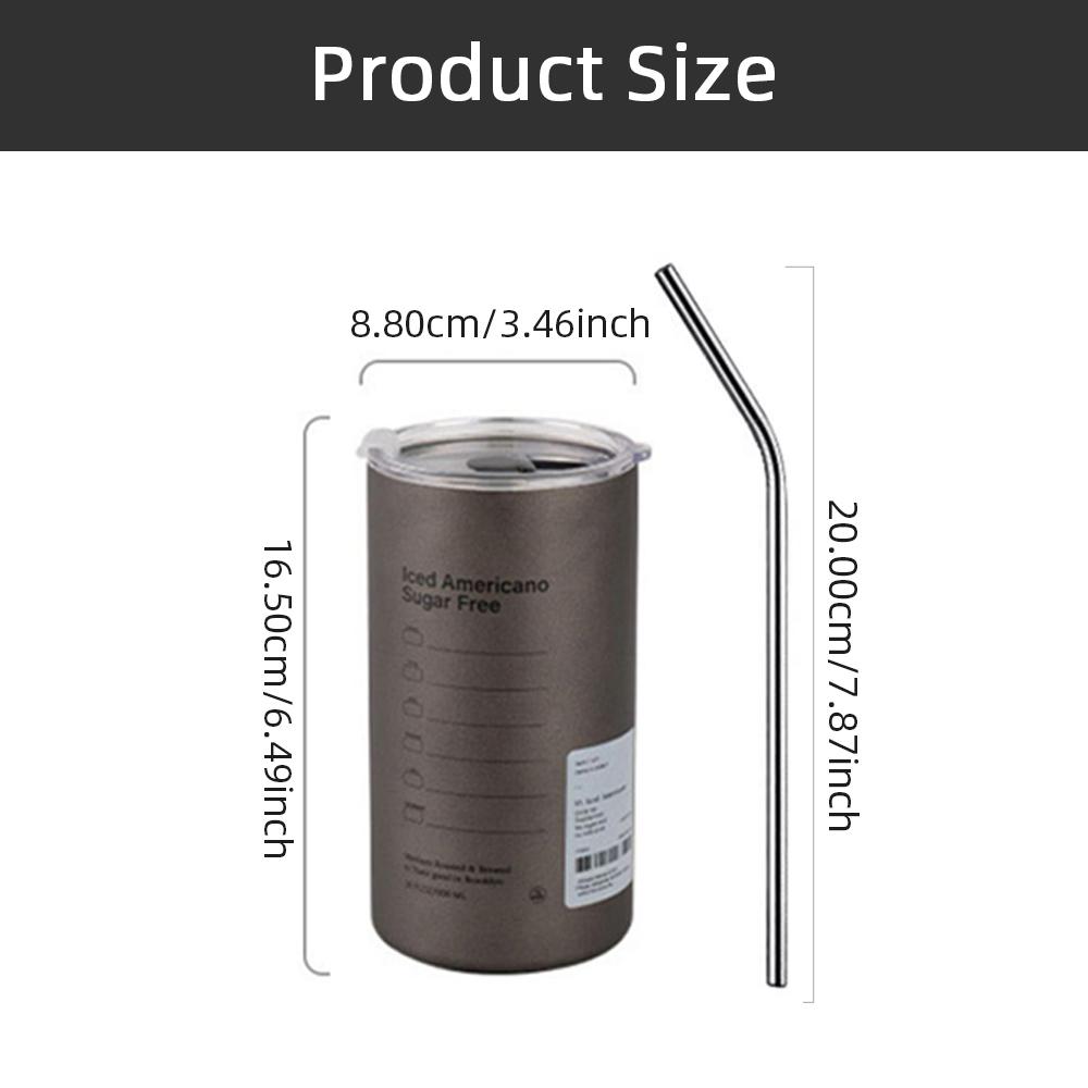 600ml Stainless Steel Coffee Cup Thermal Leak-proof Water Bottle with Straw Portable Ins Ice American Coffee Mug Water Bottle 600ml
600ml Stainless Steel Coffee Cup Thermal Leak-proof Water Bottle with Straw Portable Ins Ice American Coffee Mug Water Bottle 600ml