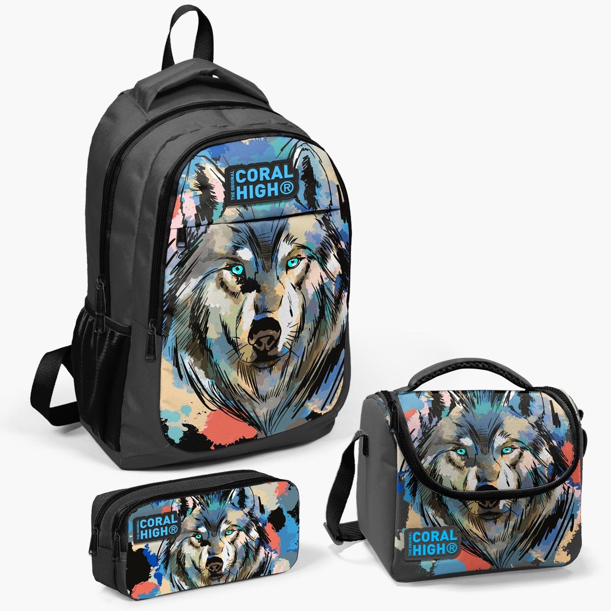 Набір шкільних ранців Coral High Kids Grey Black Wolf з малюнком із 3 предметів SET0114404
Набір шкільних ранців Coral High Kids Grey Black Wolf з малюнком із 3 предметів SET0114404