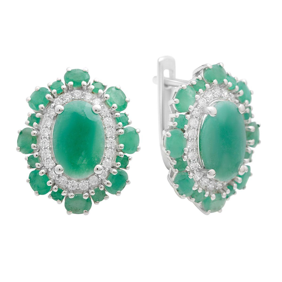 Silver earrings with natural emerald 11.133ct (2206316) смарагдовий
Silver earrings with natural emerald 11.133ct (2206316) смарагдовий