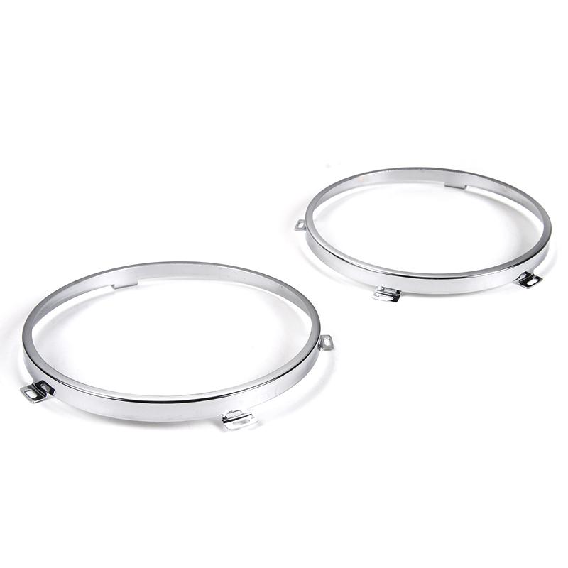 SHINEKA Автомобильная передняя фара, лампа для установки, опорные кронштейны, металлический внешний держатель для автомобиля Jeep Wrangler 2007 Up серебряный