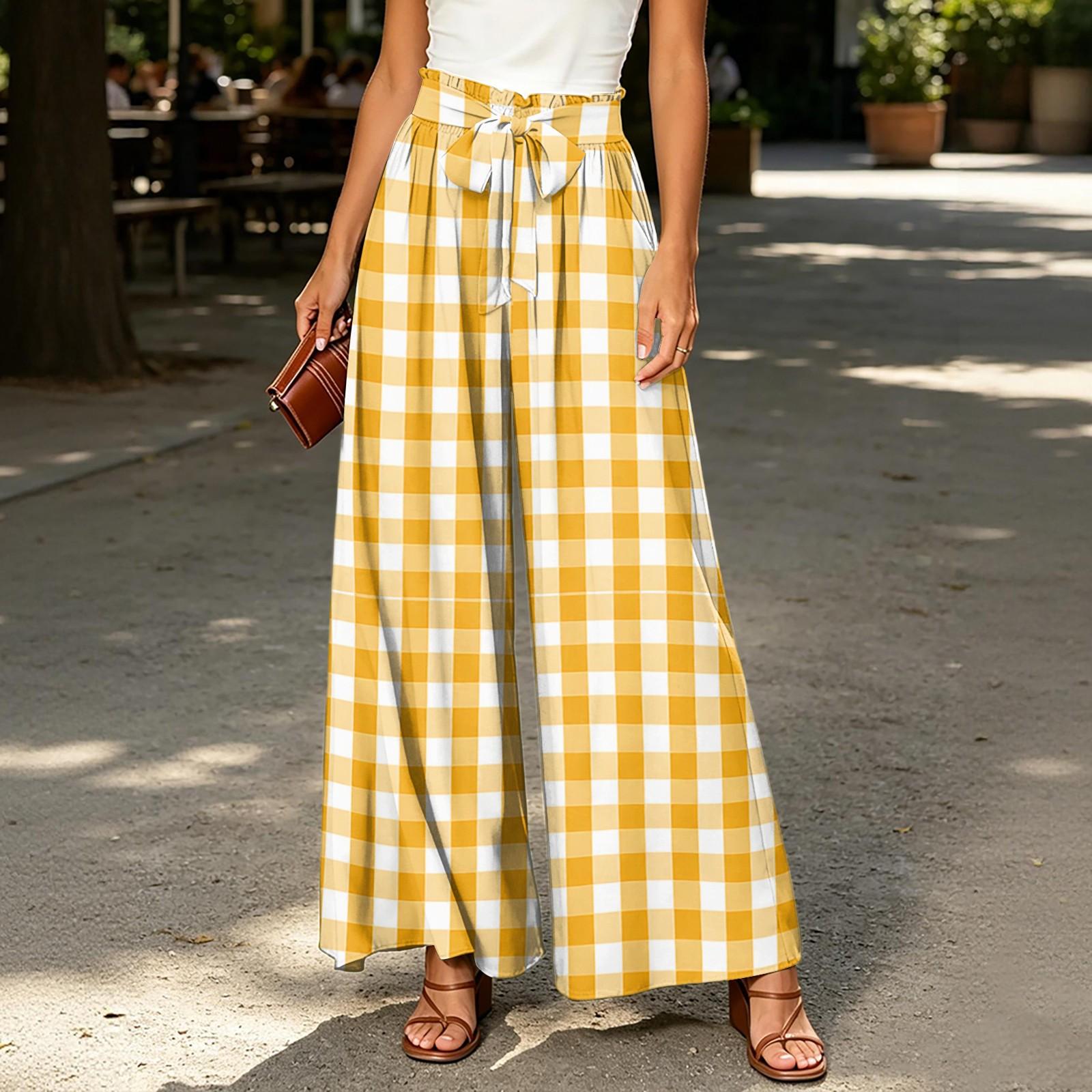 Women s High Waist Wide Leg Pants with Striped Plaid Print Casual Loose Fit Trousers with Tie Belt and Pockets for Everyday Wear XL жовтий
Women s High Waist Wide Leg Pants with Striped Plaid Print Casual Loose Fit Trousers with Tie Belt and Pockets for Everyday Wear XL жовтий