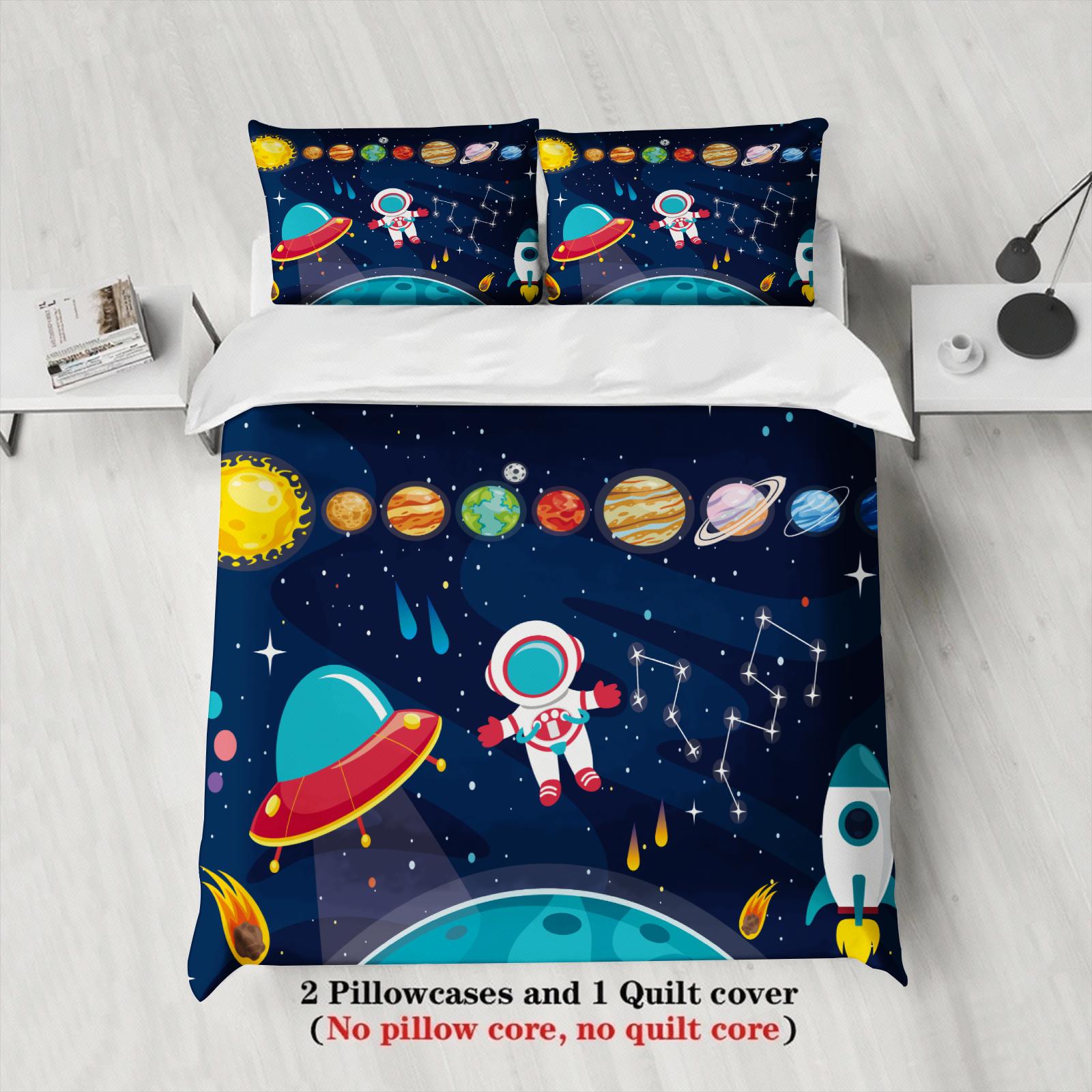Space Astronaut Planets Duvet Cover Set 2 Pillowcases Navy Blue Kids Bedroom Decor Gift For Boys/Girls Twin Queen King Size 135x200cm
Space Astronaut Planets Duvet Cover Set 2 Pillowcases Navy Blue Kids Bedroom Decor Gift For Boys/Girls Twin Queen King Size 135x200cm