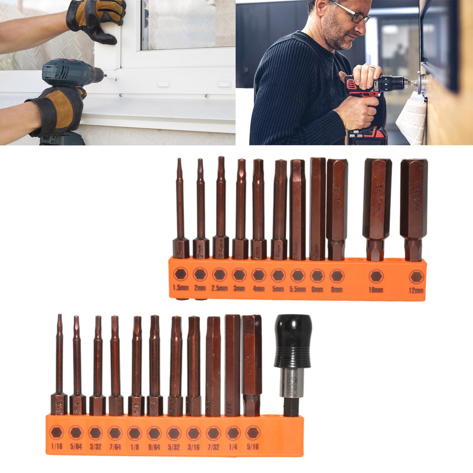 23Pcs Hex Head Allen Wrenches Drill Bit Set Steel Magnetic Tip Hex Bit Set 60mm Long 1.5/2/2.5/3/4/5/5.5/6/8/10/12mm
23Pcs Hex Head Allen Wrenches Drill Bit Set Steel Magnetic Tip Hex Bit Set 60mm Long 1.5/2/2.5/3/4/5/5.5/6/8/10/12mm