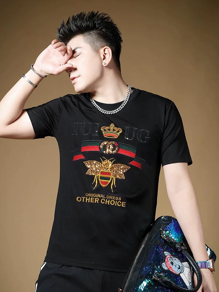 European High-End Bee Embroidery Trendy Brand Short-Sleeve Men s 2025 Summer Light Luxury Fashion Mercerized Cotton Slim-Fit T-Shirt XL чёрный
European High-End Bee Embroidery Trendy Brand Short-Sleeve Men s 2025 Summer Light Luxury Fashion Mercerized Cotton Slim-Fit T-Shirt XL чёрный