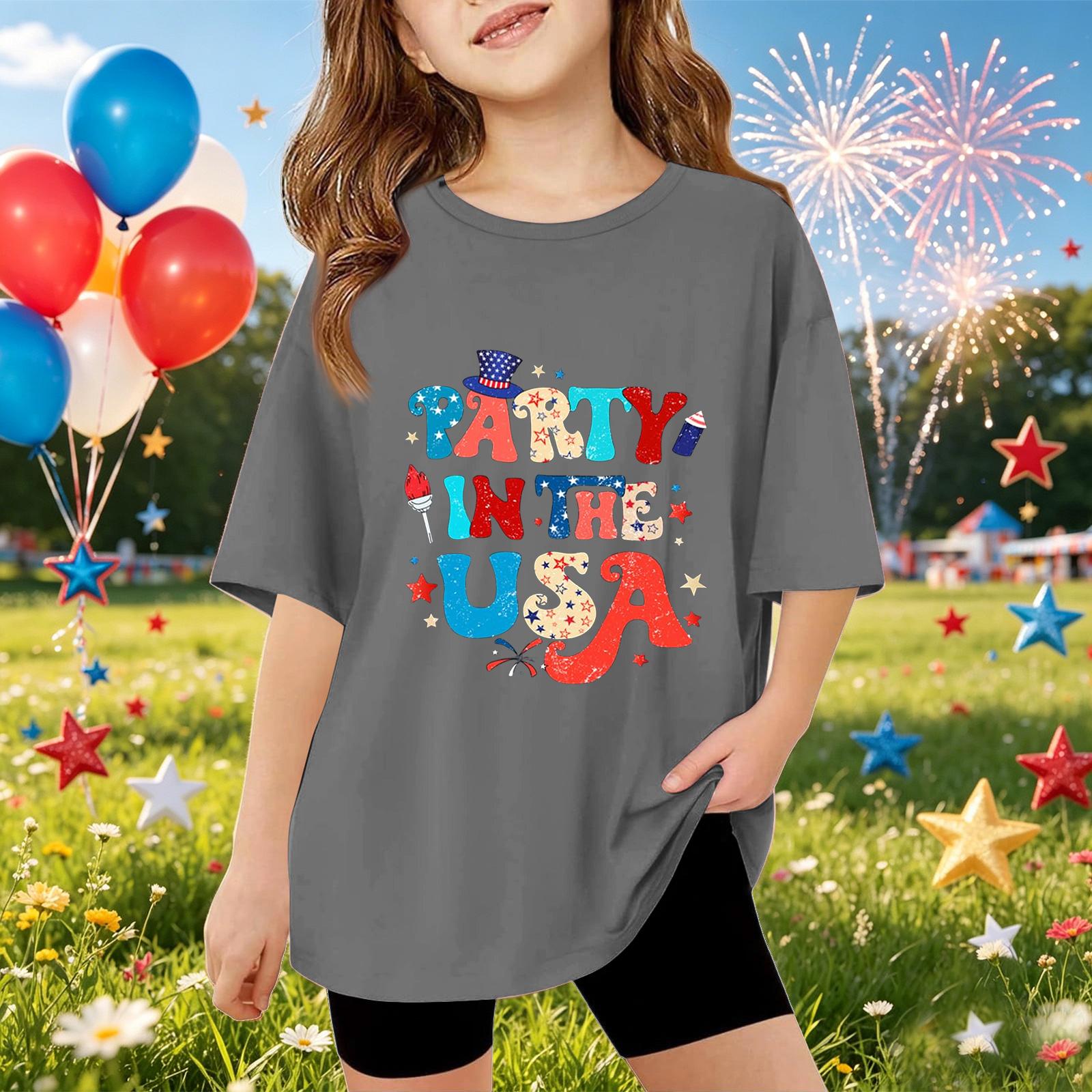 Kids Short Sleeve T Shirt Graphic Tee Lightweight Casual Top with Printed Lettering Party in the USA Design for Boys and Girls Summer Wear 110
Kids Short Sleeve T Shirt Graphic Tee Lightweight Casual Top with Printed Lettering Party in the USA Design for Boys and Girls Summer Wear 110