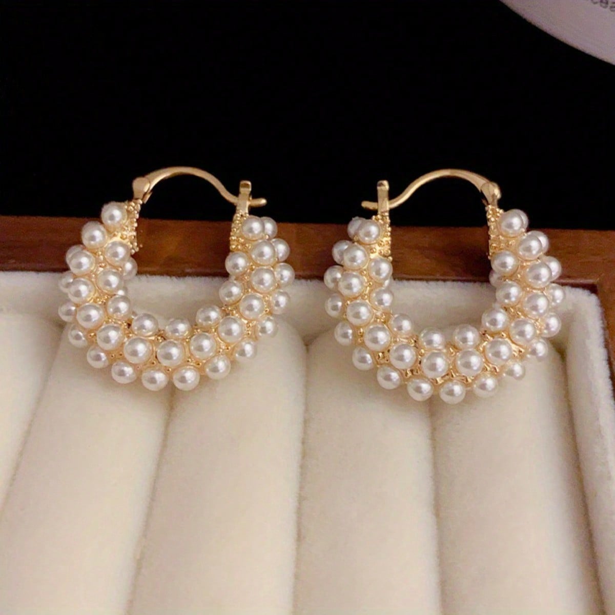 1 Pair of Elegant and Luxurious Style Inlaid Pearl Earrings, Exquisite Retro Earrings, Suitable for Daily Wear, Holiday Gifts, Wedding Parties золотой
1 Pair of Elegant and Luxurious Style Inlaid Pearl Earrings, Exquisite Retro Earrings, Suitable for Daily Wear, Holiday Gifts, Wedding Parties золотой
