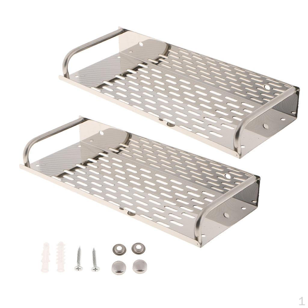 2PCS Heavy Duty Stainless Steel Storage Shelf bathroom and kitchen Organizer Rack 11x30cm
2PCS Heavy Duty Stainless Steel Storage Shelf bathroom and kitchen Organizer Rack 11x30cm