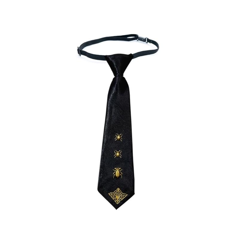 Punk Necktie With Adjustable Elastic Strap And Metal Insect Decors For Men Women Dark Fashion Cosplay Uniform Accessory 1
Punk Necktie With Adjustable Elastic Strap And Metal Insect Decors For Men Women Dark Fashion Cosplay Uniform Accessory 1