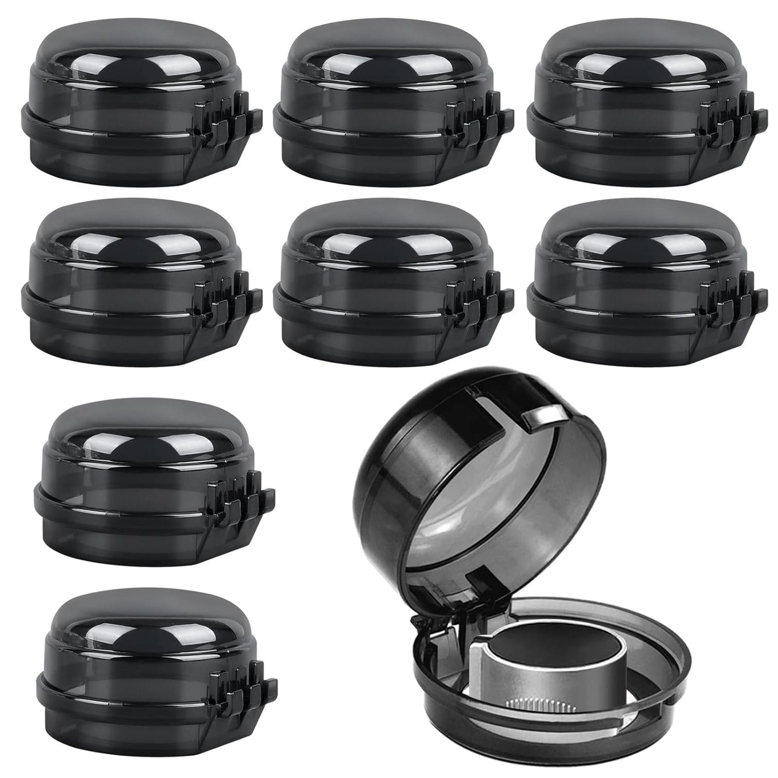 4/8 шт. Крышки для ручек плиты Защита от детей Крышки для переключателей Черный Прозрачный цвет Предотвращают включение плиты детьми и домашними животными Универсальный размер 4pcs чёрный