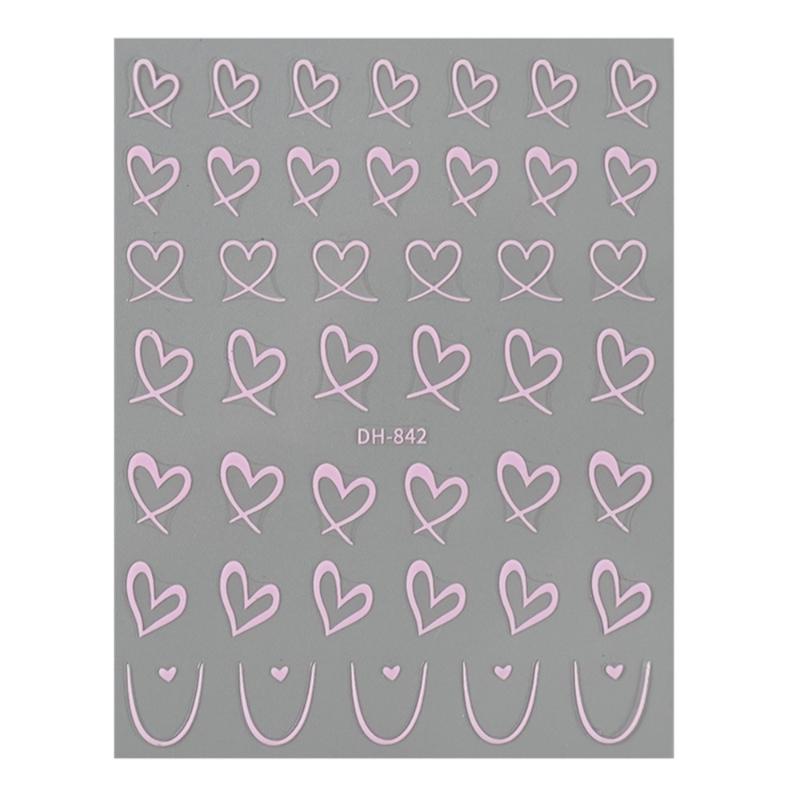 1 Sheet Nail Art Stickers 3D Cute Heart White Gold Silver Lines Love Heart Nail Decals Diy Adhesive Slider Manicure Decorations Pink
1 Sheet Nail Art Stickers 3D Cute Heart White Gold Silver Lines Love Heart Nail Decals Diy Adhesive Slider Manicure Decorations Pink
