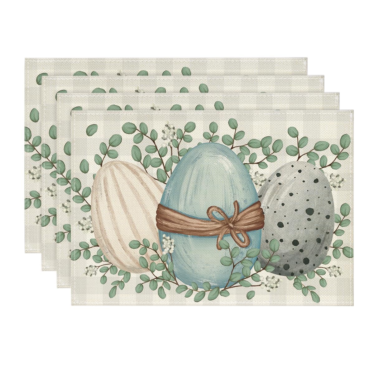 Eucalyptus Eggs Easter Placemats Set of 4, 12x18 Inch Spring Seasonal Table Mats for Party Kitchen Dining Decoration 12 x 18 , Rectangular 4 Pcs
Eucalyptus Eggs Easter Placemats Set of 4, 12x18 Inch Spring Seasonal Table Mats for Party Kitchen Dining Decoration 12 x 18 , Rectangular 4 Pcs
