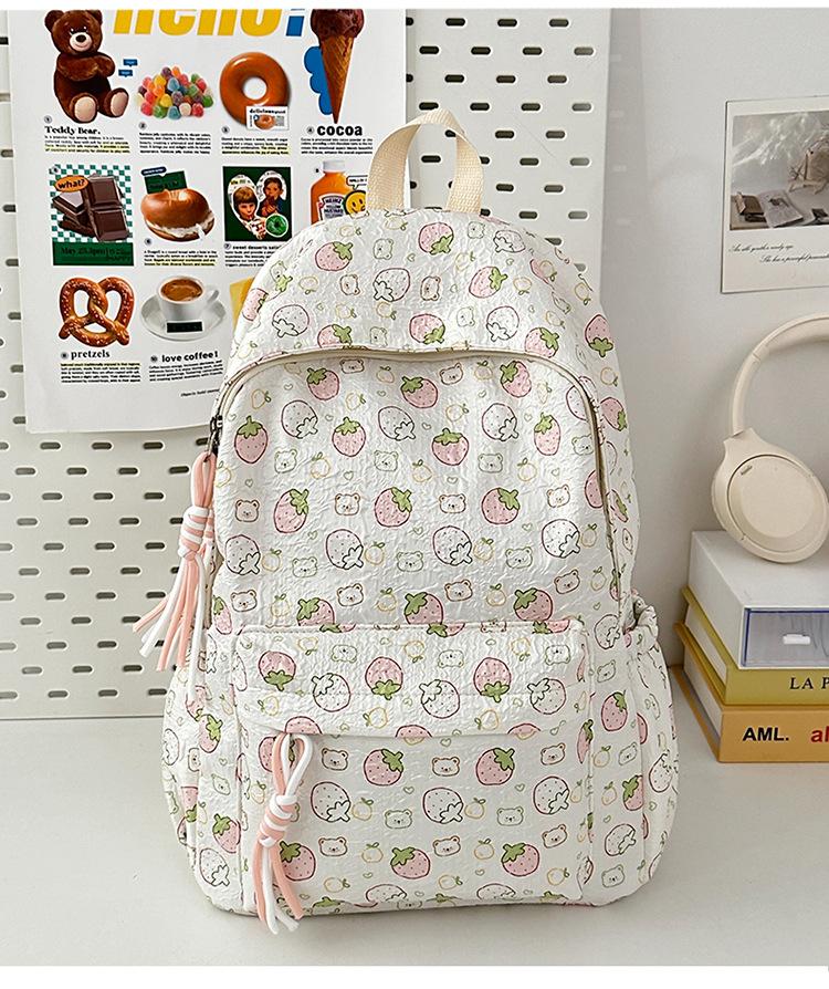 Школьный рюкзак в корейском стиле инс с цветочным принтом, рюкзак для ученика средней школы, высококачественный, большой вместимости, простой и легкий кампусный рюкзак