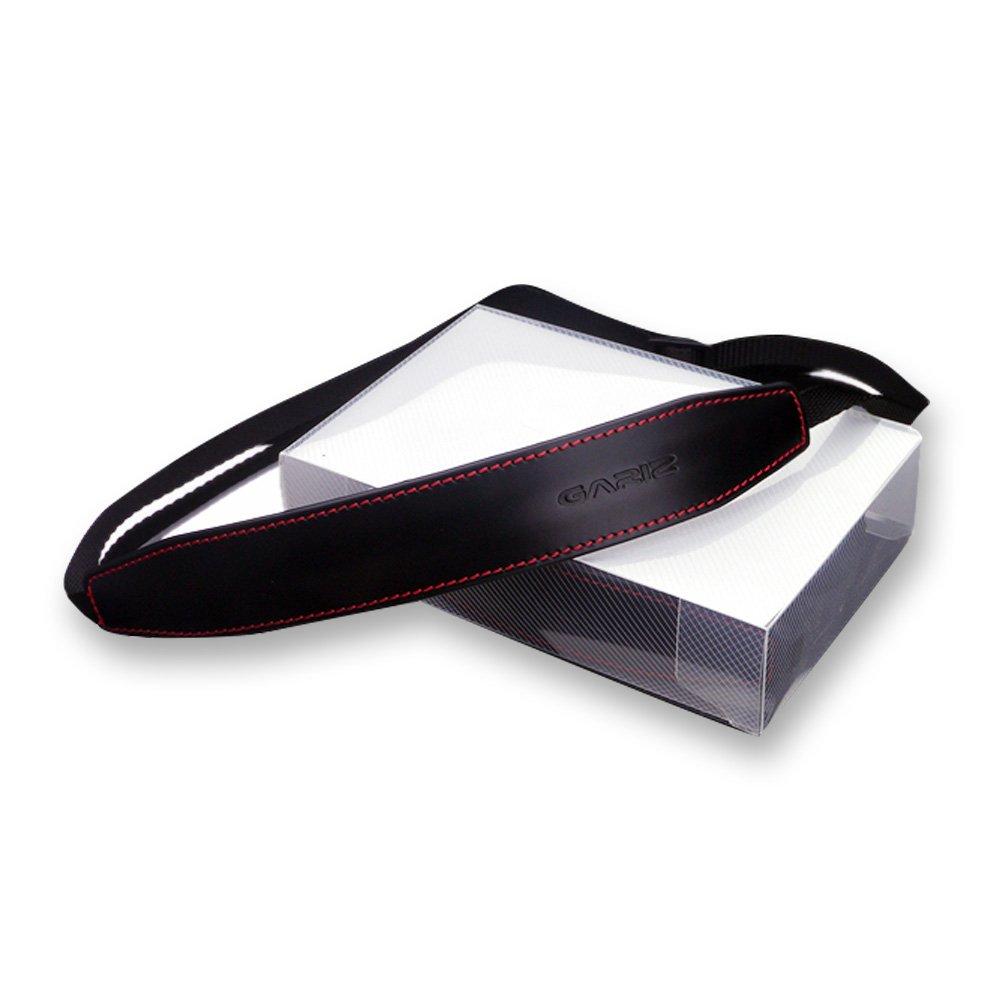 GARIZ Ремешок на шею для камеры из натуральной кожи Черный с красной строчкой XA-CHLSS2