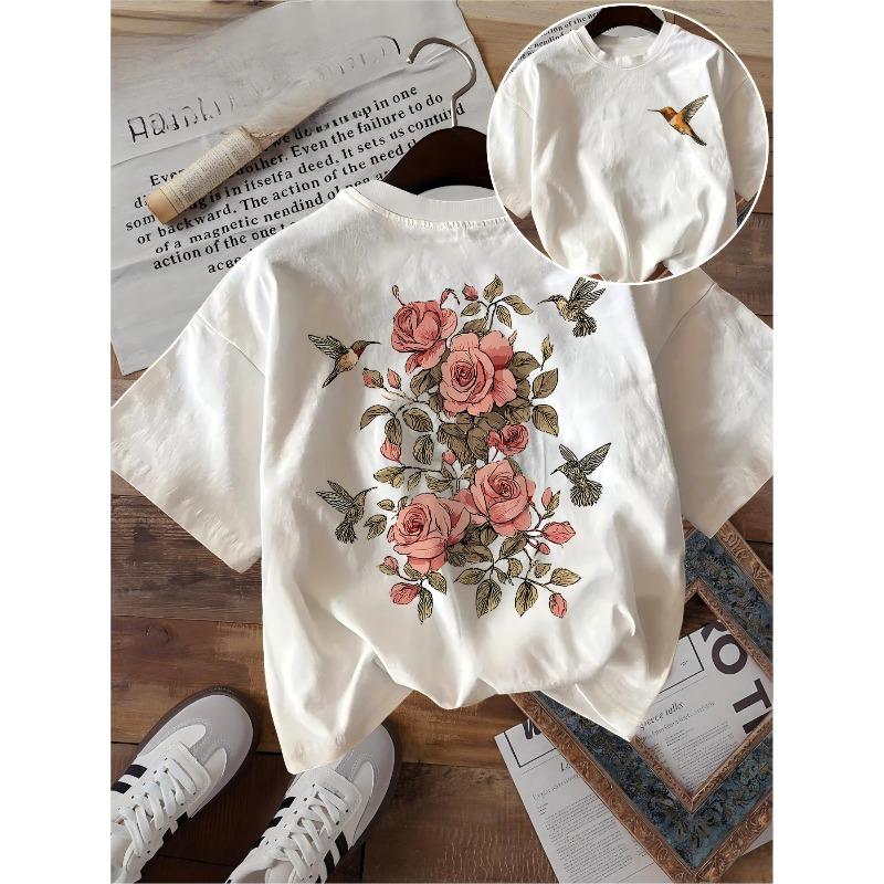 Vintage Pink Rose T Shirt Funny Hummingbird Floral Graphic Unisex Harajuku Aesthetic Loose Short Sleeve White Summer Tops Tee 3XL
Vintage Pink Rose T Shirt Funny Hummingbird Floral Graphic Unisex Harajuku Aesthetic Loose Short Sleeve White Summer Tops Tee 3XL