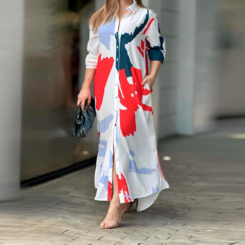 Spring Women s European & American Fashion Casual Print Loose Slit Shirt Dress Medium
Spring Women s European & American Fashion Casual Print Loose Slit Shirt Dress Medium