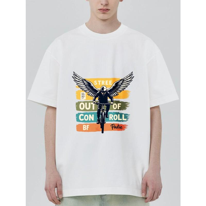 Black T-Shirt With Motorcycle And Wings Graphic Street Out Of Control BF Padie Print For Casual Wear XXXXL білий
Black T-Shirt With Motorcycle And Wings Graphic Street Out Of Control BF Padie Print For Casual Wear XXXXL білий