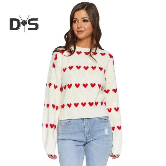 Женский свитер с круглым вырезом и длинным рукавом, узором в виде сердца, вязаный топ, свободный крой, ребристая отделка, эластичный пуловер, свитер на каждый день XL бежевый
Женский свитер с круглым вырезом и длинным рукавом, узором в виде сердца, вязаный топ, свободный крой, ребристая отделка, эластичный пуловер, свитер на каждый день XL бежевый