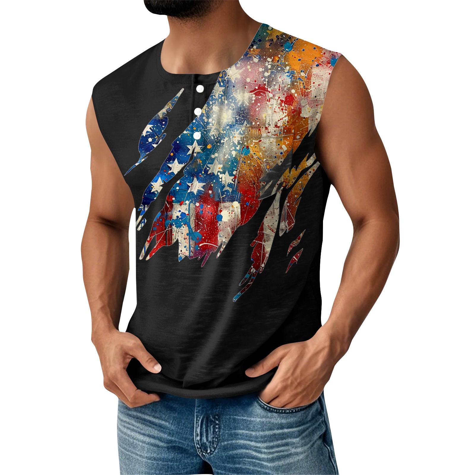 Чоловіча літня майка без рукавів з принтом до Дня Незалежності, спортивна, на ґудзиках, з кишенею L
Чоловіча літня майка без рукавів з принтом до Дня Незалежності, спортивна, на ґудзиках, з кишенею L