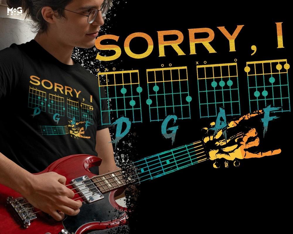 Funny Guitarist T-shirt Sorry I DGAF Shirt Guitar Chords Tee Music Lover Gifts 2XL
Funny Guitarist T-shirt Sorry I DGAF Shirt Guitar Chords Tee Music Lover Gifts 2XL
