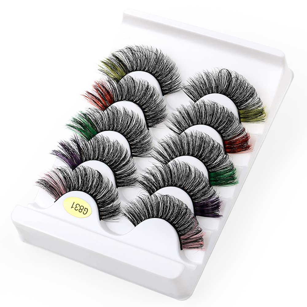 5 Pairs of Colored False Eyelashes - Fake Mink - Perfect for Parties, Stage Performances, Recitals, Halloween, Christmas, and Other Events (G831)
5 Pairs of Colored False Eyelashes - Fake Mink - Perfect for Parties, Stage Performances, Recitals, Halloween, Christmas, and Other Events (G831)
