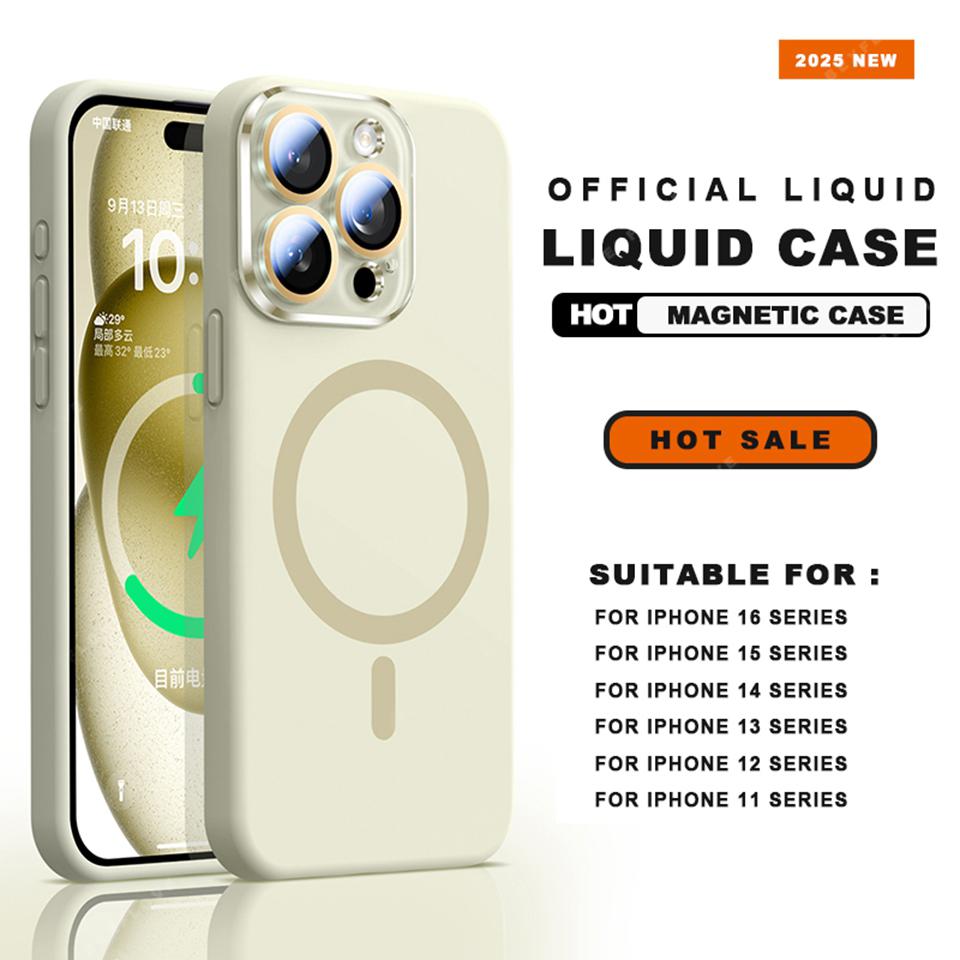 Liquid Silicone Magnetic Phone Cases For iPhone 16 15 13 12 11 Pro Max For Magsafe Camera Glass Protector Cover iPhone 16 Pro Max
Liquid Silicone Magnetic Phone Cases For iPhone 16 15 13 12 11 Pro Max For Magsafe Camera Glass Protector Cover iPhone 16 Pro Max