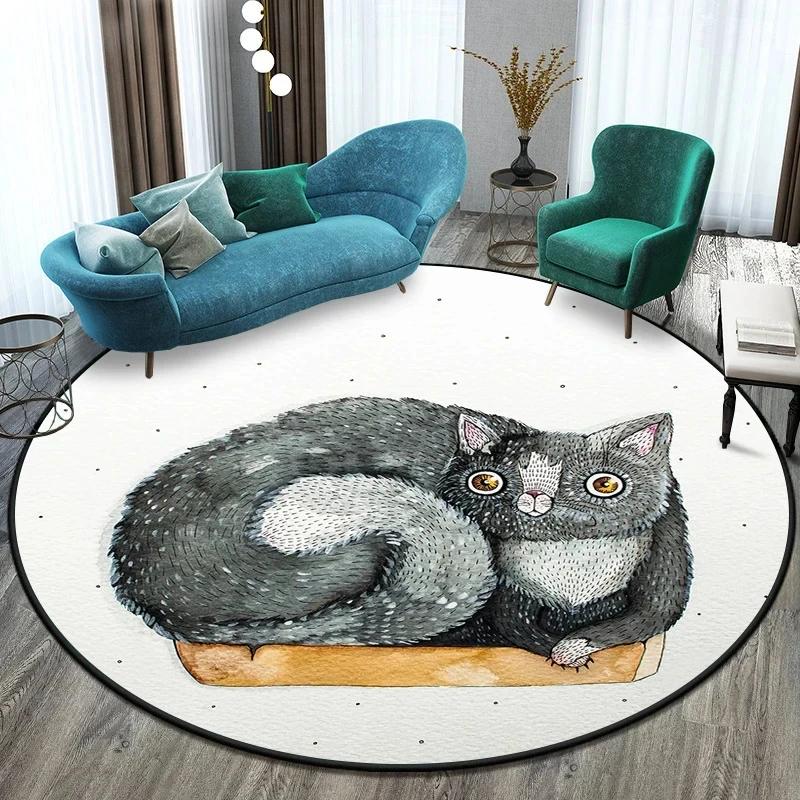 Cute Cat Round Carpet Cartoon Animal Cats Area Rug for Office Living Room Bedroom Decoration Non-slip Children s Crawl Floor Mat 100x100cm
Cute Cat Round Carpet Cartoon Animal Cats Area Rug for Office Living Room Bedroom Decoration Non-slip Children s Crawl Floor Mat 100x100cm