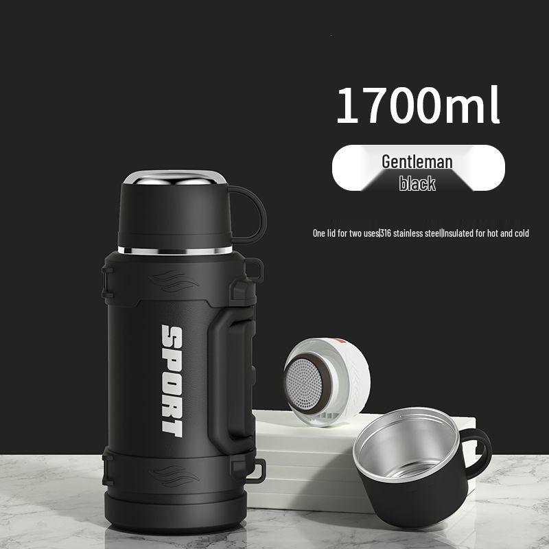 316 Stainless Steel Insulated Thermos Flask - Portable Travel Water Bottle for Students and Household Use 800ml with Strap, Tea Strainer чорний
316 Stainless Steel Insulated Thermos Flask - Portable Travel Water Bottle for Students and Household Use 800ml with Strap, Tea Strainer чорний
