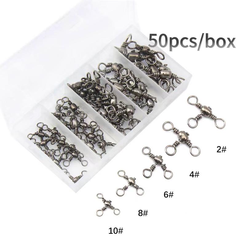 50PCS/Box Three-Prong Fishing Accessories Black Nickel Plating Connector T-Swivel Sub-Line Splitter Outdoor Fishing Bazi Ring
50PCS/Box Three-Prong Fishing Accessories Black Nickel Plating Connector T-Swivel Sub-Line Splitter Outdoor Fishing Bazi Ring