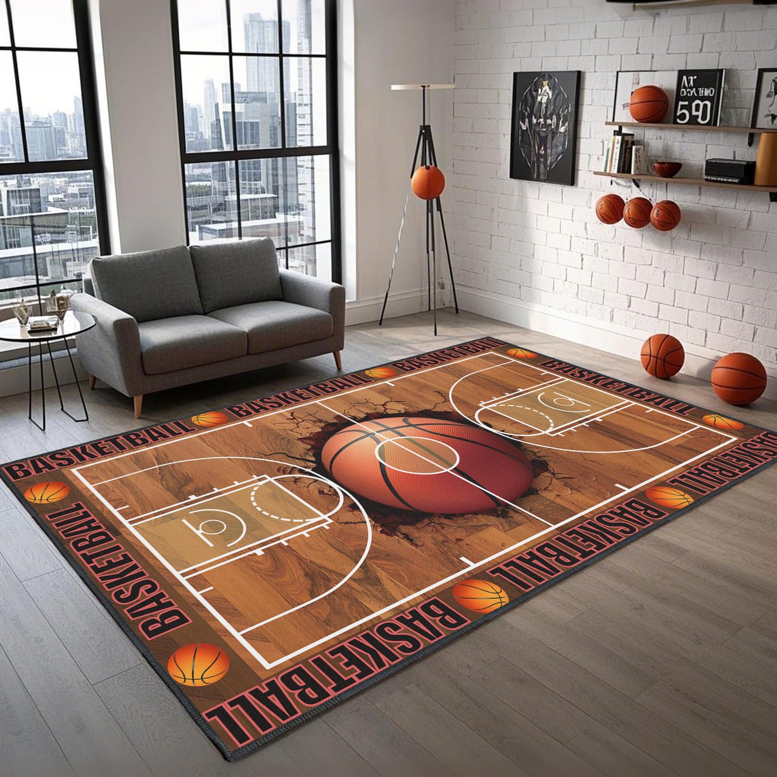 Basketball Rug for Bedroom,3 x5 Basketball Court Rugs with Non-Slip Backing, Sports Carpet for Game Room and Living Room Decor 100cm x 120cm
Basketball Rug for Bedroom,3 x5 Basketball Court Rugs with Non-Slip Backing, Sports Carpet for Game Room and Living Room Decor 100cm x 120cm