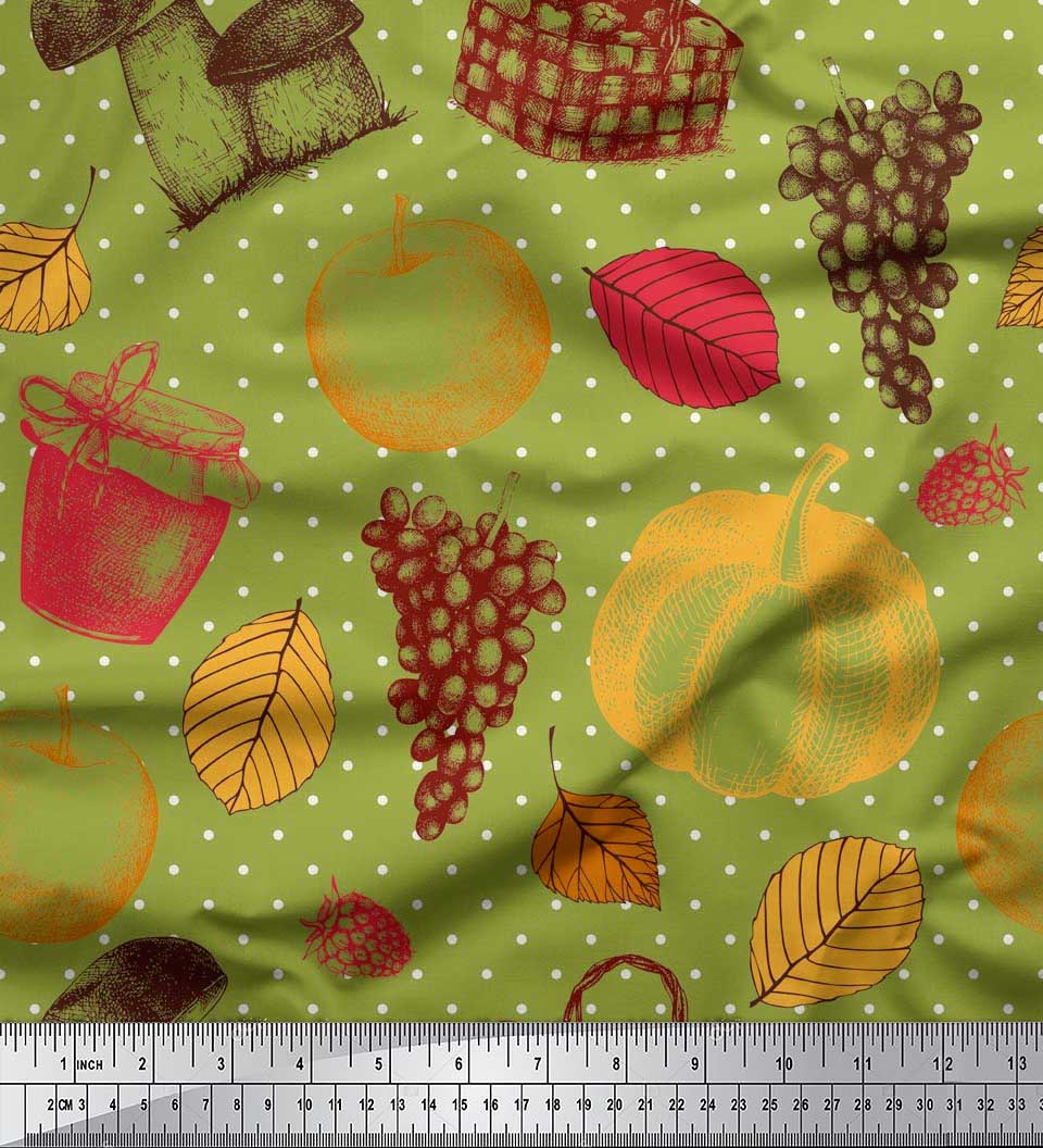 Японська креп-сатин Soimoi Тканина для рукоділля з принтом гриби, виноград і фрукти на метри 42 дюйми 42 Inch Wide - Poly Crepe зелений
Японська креп-сатин Soimoi Тканина для рукоділля з принтом гриби, виноград і фрукти на метри 42 дюйми 42 Inch Wide - Poly Crepe зелений