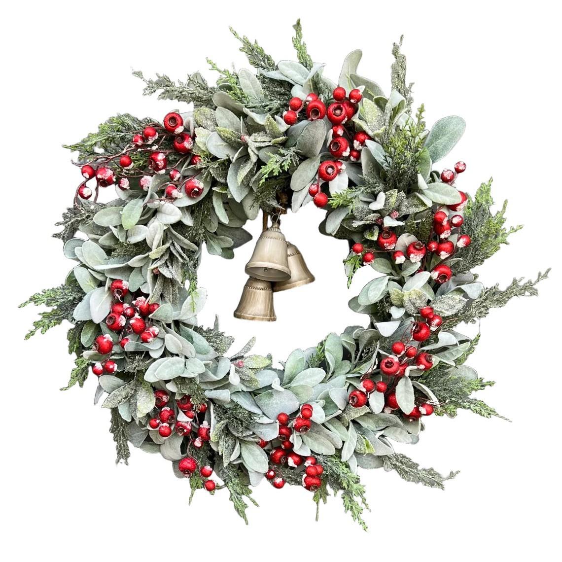 Christmas Red Berry Bell Garland Pine Leaves Flocked Leaves Patio Holiday Decoration Door Hanging Party Decoration
Christmas Red Berry Bell Garland Pine Leaves Flocked Leaves Patio Holiday Decoration Door Hanging Party Decoration