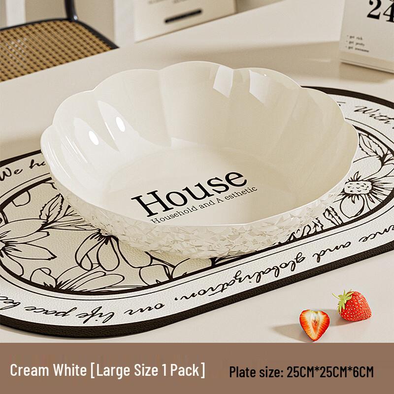 Cream White Letter Pattern Fruit Plate
Cream White Letter Pattern Fruit Plate