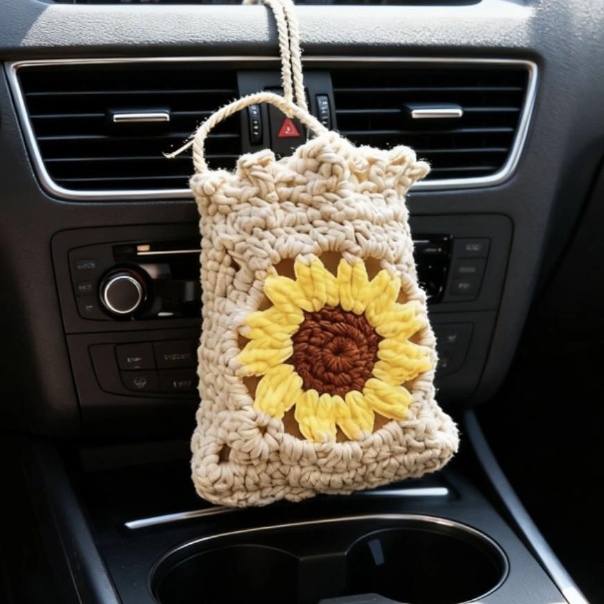 Car Sunflower Crochet Soap Holder: Eco-Friendly Deodorizing Hanging Ornament Finished 8x12 cm without soap
Car Sunflower Crochet Soap Holder: Eco-Friendly Deodorizing Hanging Ornament Finished 8x12 cm without soap