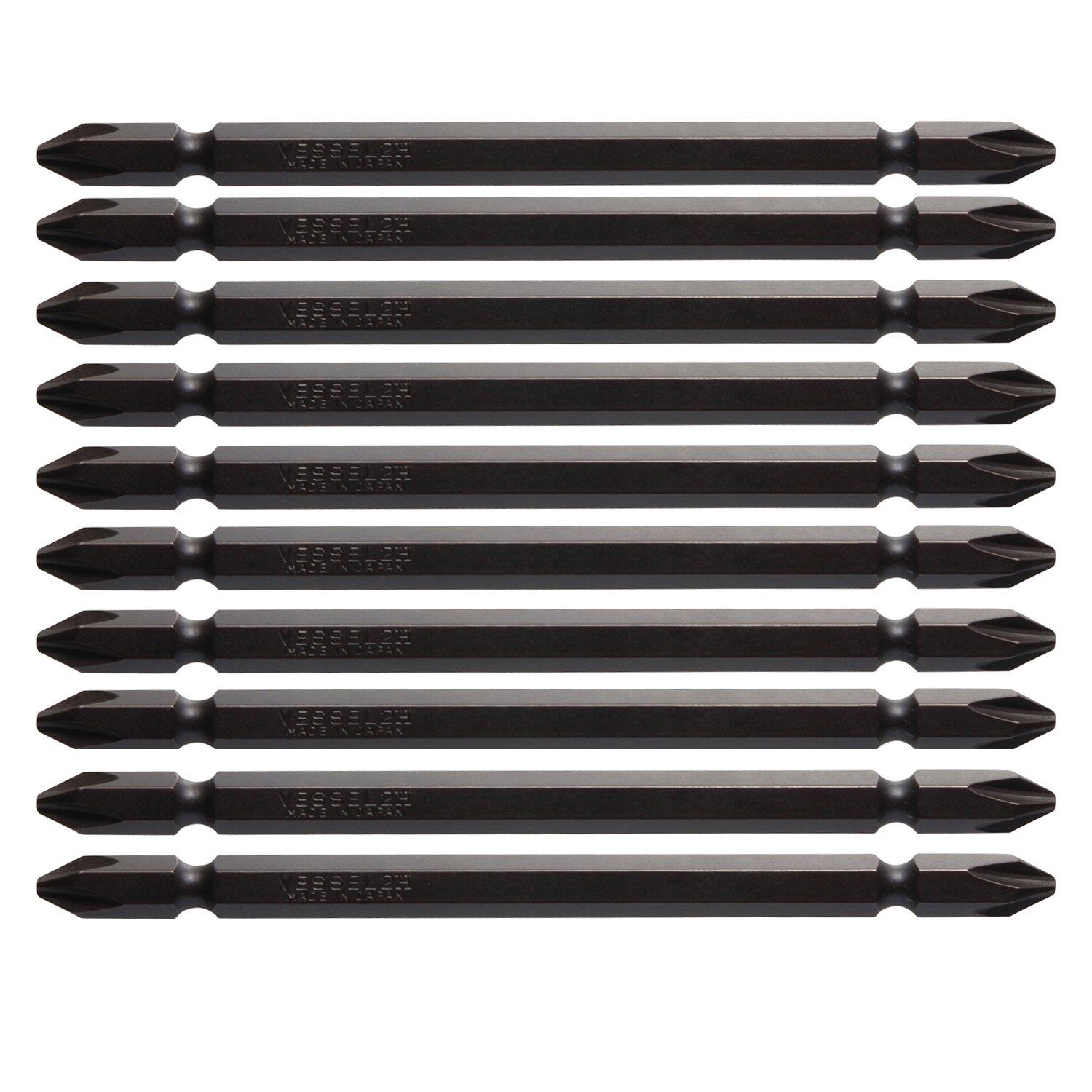 VESSEL Double-Headed Tapping Bit for Drill Screws +2 x 110mm Set of 10 Hardness: H (High Hardness) A14H ZP
VESSEL Double-Headed Tapping Bit for Drill Screws +2 x 110mm Set of 10 Hardness: H (High Hardness) A14H ZP