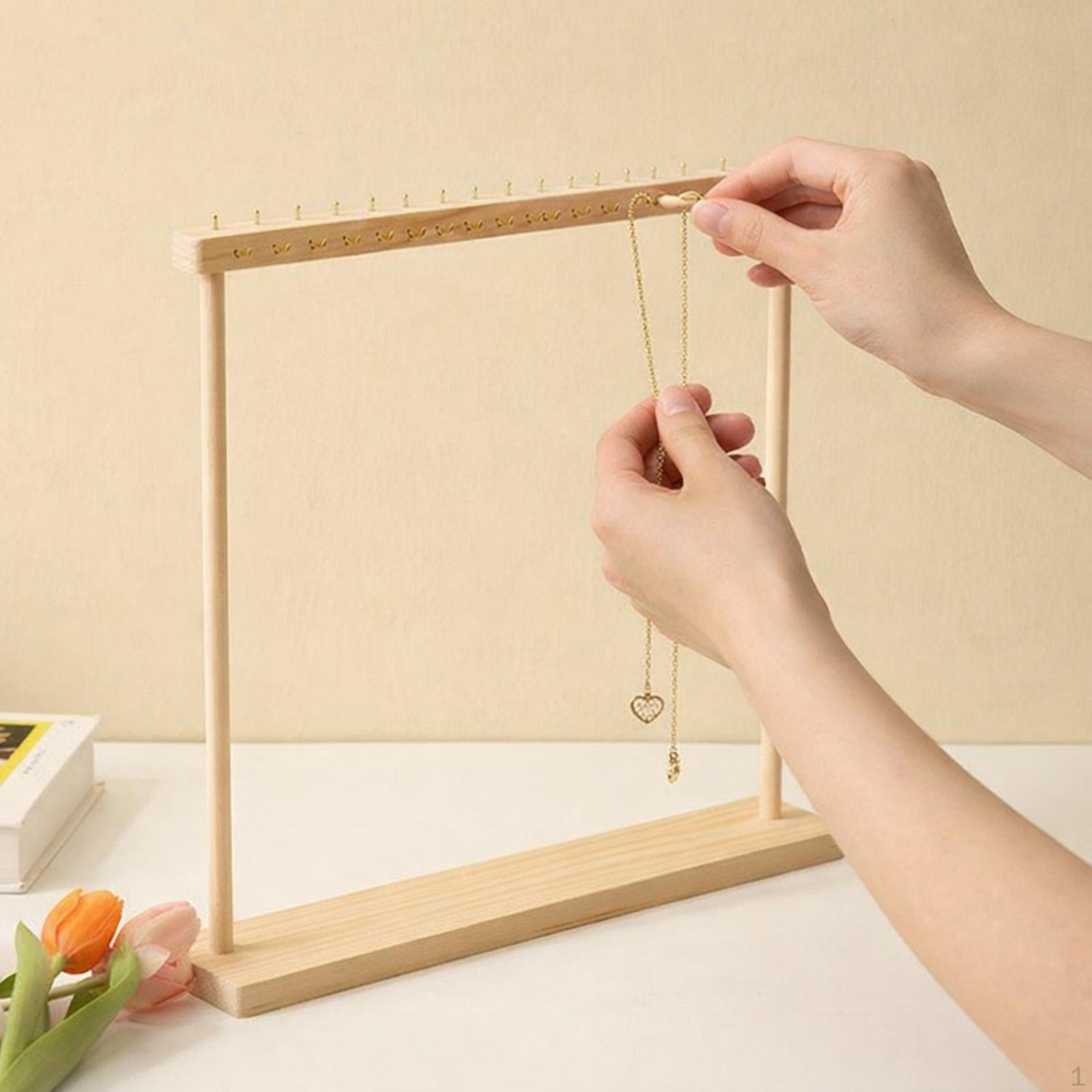 Jewelry Display Holder Hanger with Hooks Necklace Organizer for Desk Tabletop Rings wood color
Jewelry Display Holder Hanger with Hooks Necklace Organizer for Desk Tabletop Rings wood color