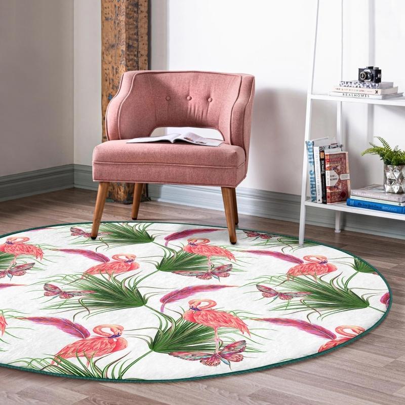 Deymend Flamingo Pattern Digital Printed Modern Green Balcony Round Carpet With Washable Non-Slip Base
Deymend Flamingo Pattern Digital Printed Modern Green Balcony Round Carpet With Washable Non-Slip Base
