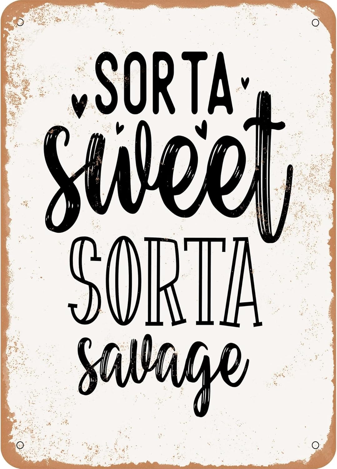 Vintage Metal Tin Sign Sorta Sweet Sorta Savage Retro Wall Decor for Home Cafe and Garden Aluminum Sign for Men Women 20x30cm(7.8x11.8inch)
Vintage Metal Tin Sign Sorta Sweet Sorta Savage Retro Wall Decor for Home Cafe and Garden Aluminum Sign for Men Women 20x30cm(7.8x11.8inch)