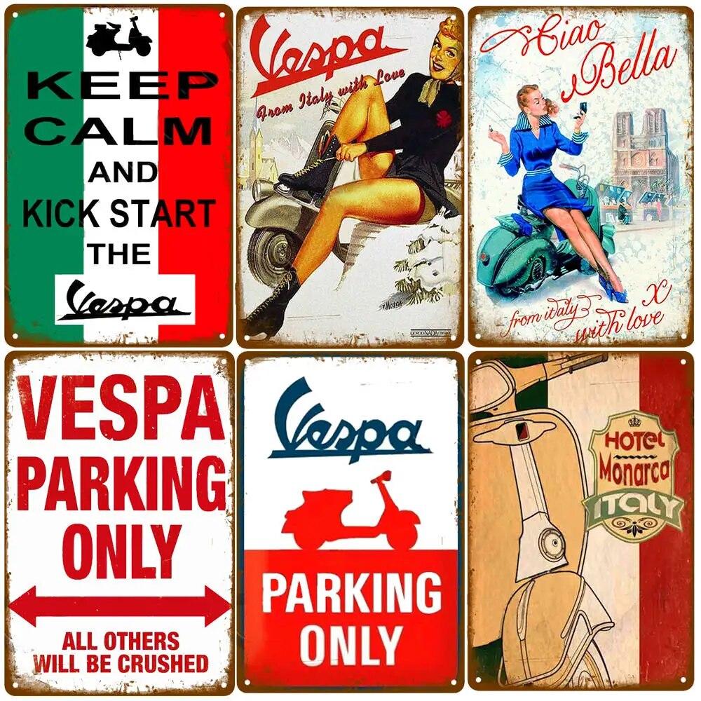 Vespa Parking Only Vintage Metal Tin Sign Home Cafe Garage Motorcycle Billboard Wall Art Poster Plate Club Decoration ZSS81
Vespa Parking Only Vintage Metal Tin Sign Home Cafe Garage Motorcycle Billboard Wall Art Poster Plate Club Decoration ZSS81