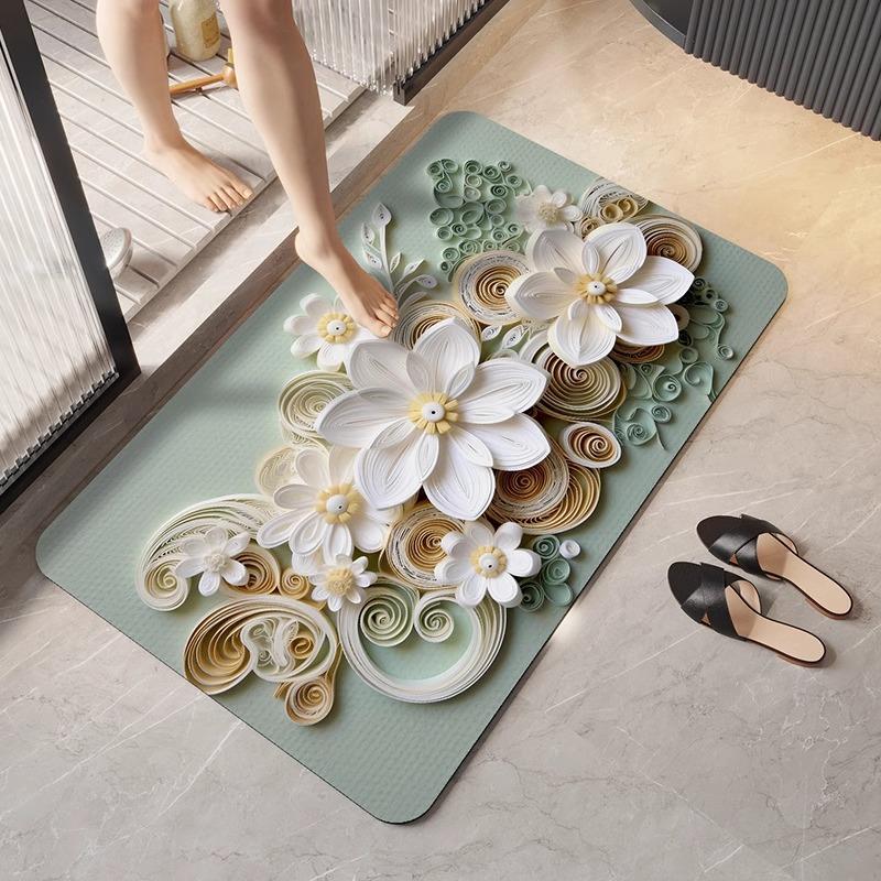 German diatomaceous earth floor mat 3D three-dimensional floral household bathroom anti slip mat 40X60cm 15.7X23.6in
German diatomaceous earth floor mat 3D three-dimensional floral household bathroom anti slip mat 40X60cm 15.7X23.6in