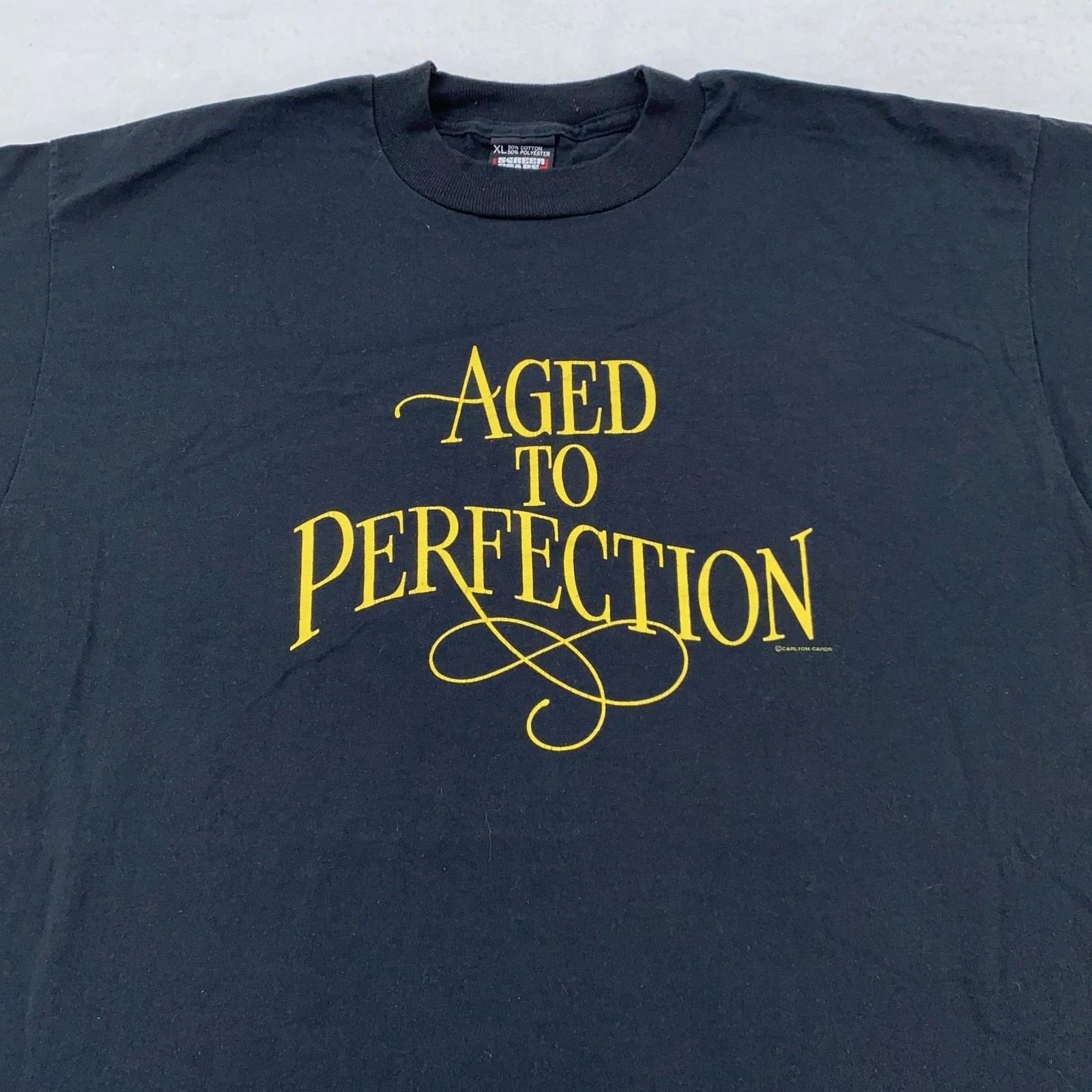 Vintage Aged to Perfection Shirt Mens L/XL Black Graphic Tee Birthday Joke 90s S
Vintage Aged to Perfection Shirt Mens L/XL Black Graphic Tee Birthday Joke 90s S
