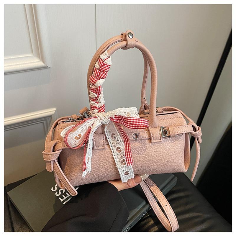 Премиальная маленькая сумка для通勤, женская новая универсальная сумка-мессенджер, модная портативная сумка-подушка, сумка-багет розовый